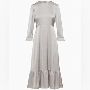NEW Wilfred Gene Satin Dress Ashen Grey/Beige - Size 00